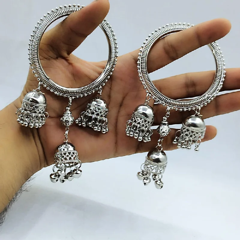 Elegant Gold Wedding Bangles For Bridesmaids-Akruti Collection Silver Plated Bangles Set