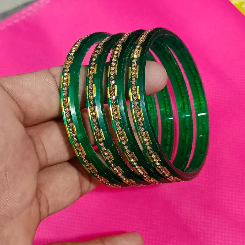 Sparkling Custom Wedding Bangles For Special Occasions-Pooja Bangles Gold Plated Acrylic Bangles Set