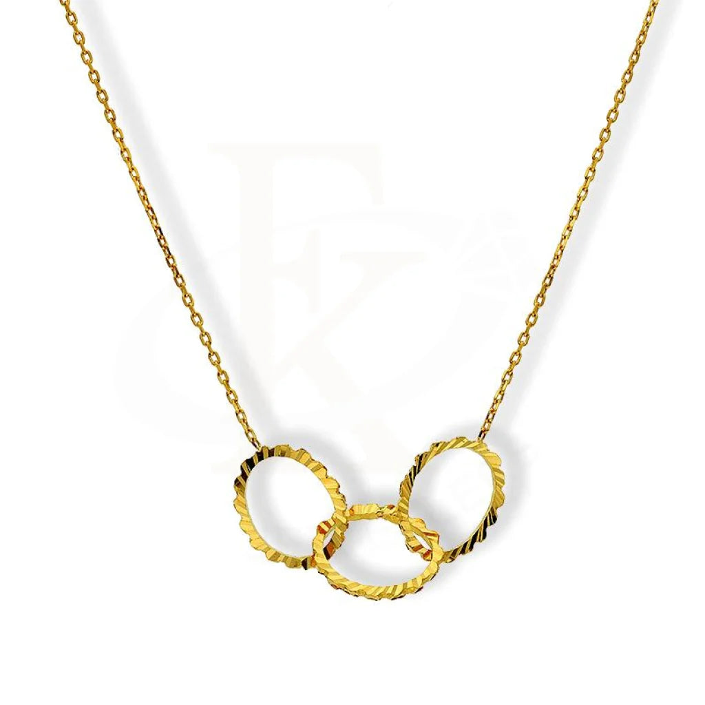 Simple Beaded Necklace For Casual Style-Gold Oval Shaped Rings Necklace 21KT - FKJNKL21K2153