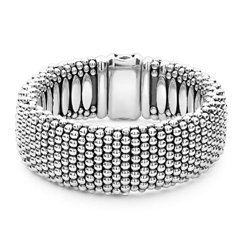 Silver Bracelets For Everyday Wear-Beaded Bracelet