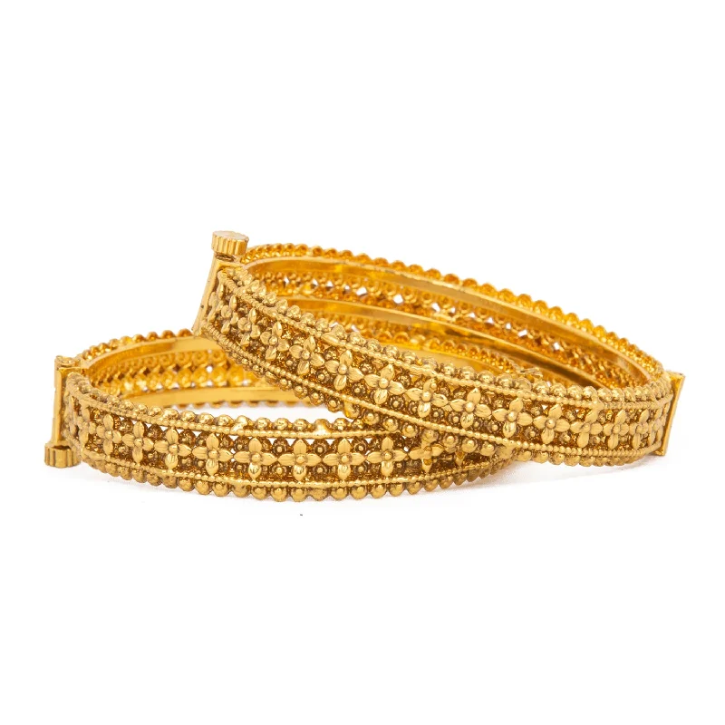 Trendy Custom Bangles For Bridesmaids-Raddhi Jewels Designer Premium Quality Rajwadi Gold Plated Brass Openable Kada/Bangles Set