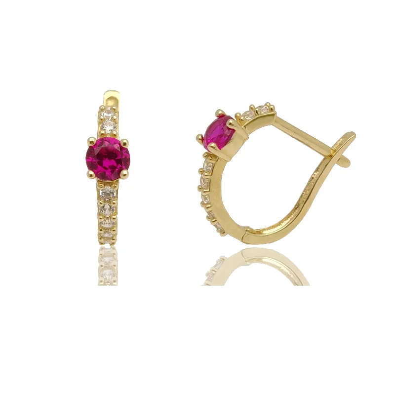 Colorful Earrings With Mixed Gemstones For Bold Style-Latch Back CZ Earrings (14K).