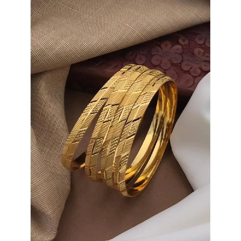 Personalized Wedding Bangles For Bridesmaids Gifts-Akruti Collection Gold Plated Bangles Set