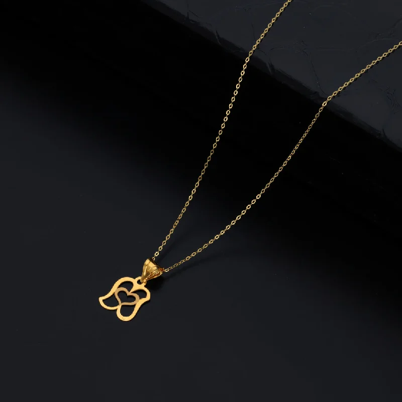 Personalized Initial Necklace For Custom Style-Gold Necklace (Chain With Intricate Design Shaped Pendant) 21KT - FKJNKL21KM9828