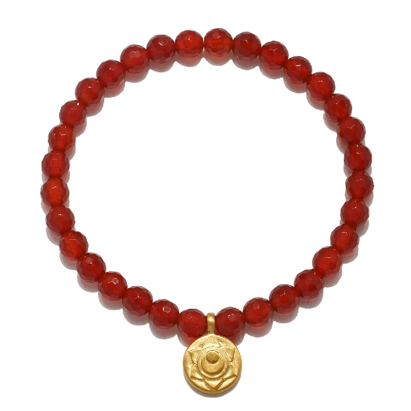 Unique Leather Bracelets With Charms-Sacral Chakra Carnelian Stretch Bracelet