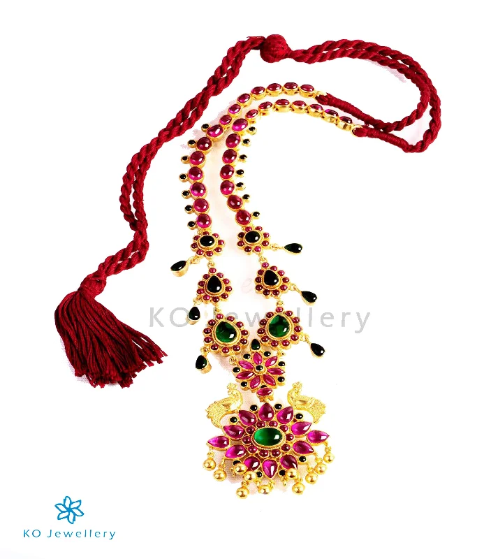 Simple Pendant Necklace For Daily Wear-The Aabhushana Silver Kempu Necklace