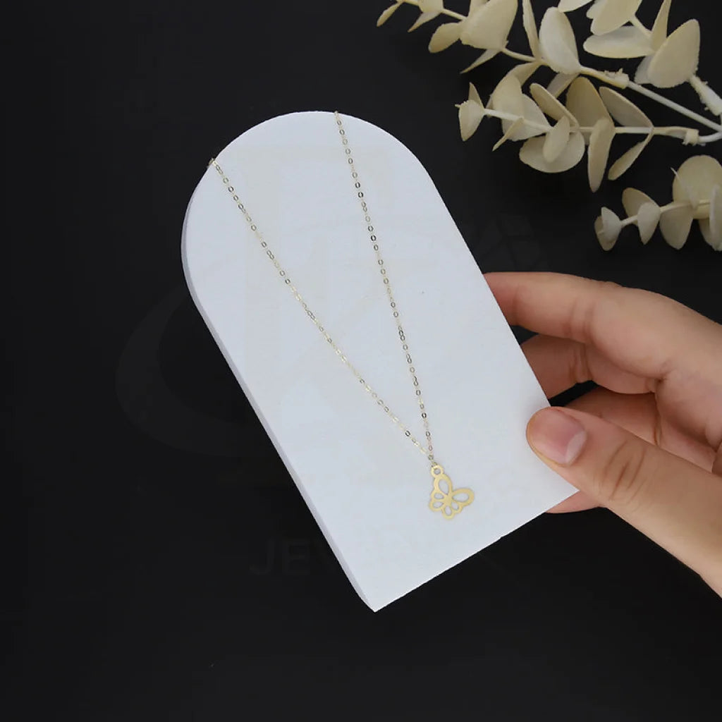 Classic Gold Chain Necklace For Brides-Gold Butterfly Shaped Necklace 18KT - FKJNKL18KM5285