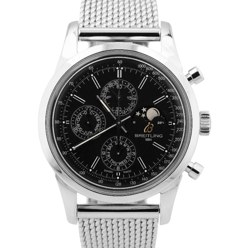 Best Watches For Men’s Sports Activities-Breitling Transocean Chronograph 1461 Moonphase Steel 43mm Black Watch A19310