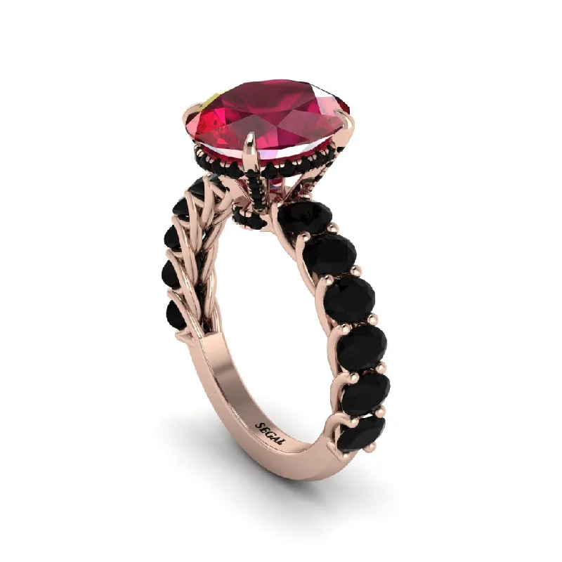 Handmade Engagement Rings For Brides-4ct Oval Cut Ruby Engagement Ring - Xena No. 41