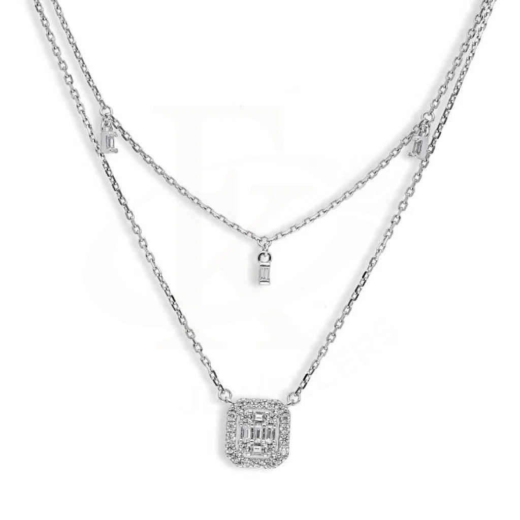 Elegant Gold Chain Necklace For Special Occasions-Sterling Silver 925 Solitaires Necklace - FKJNKLSL2885