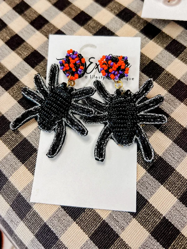 Custom Earrings For Wedding Jewelry-Halloween Spider Earrings