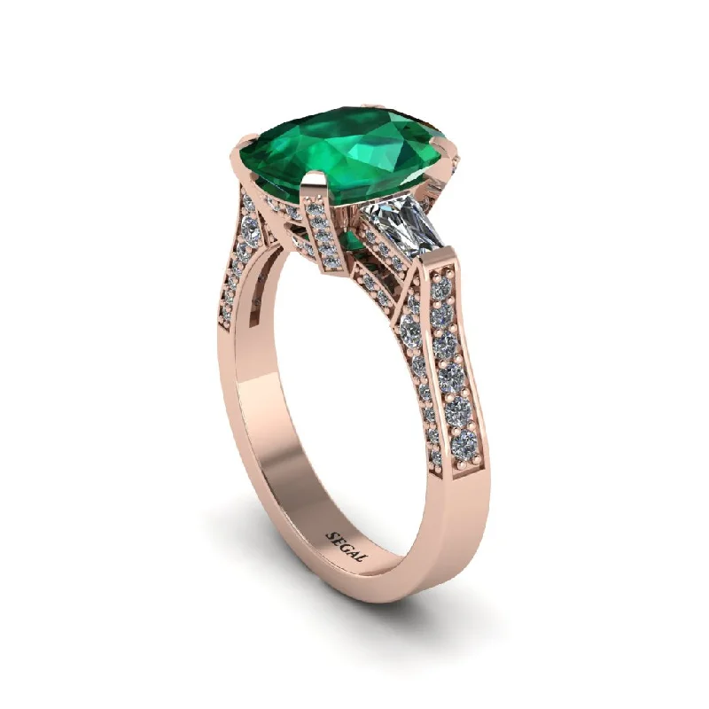 Handmade Engagement Rings For Brides-Exclusive Handmade Emerald Geometrical Engagement Ring - Yolanda No. 5