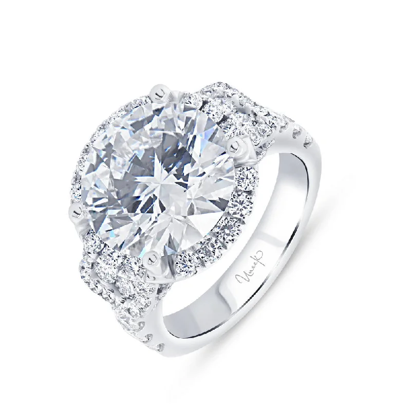 Custom Engagement Rings For Brides With Diamonds-Uneek Radiance Collection Double-Halo Engagement Ring