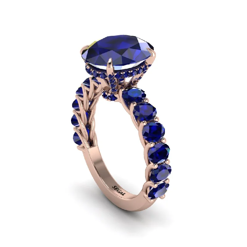 Personalized Promise Rings For Special Moments-4ct Oval Cut Sapphire Engagement Ring - Xena No. 74