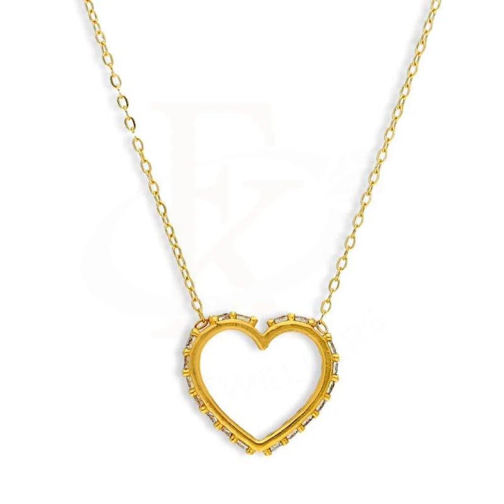 Luxury Silver Necklace For Custom Style-Gold Heart Necklace 21KT - FKJNKL21K2808