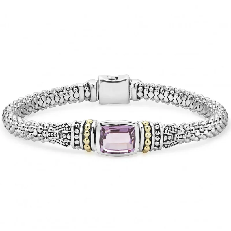 Trendy Braided Leather Bracelets-Amethyst Caviar Bracelet