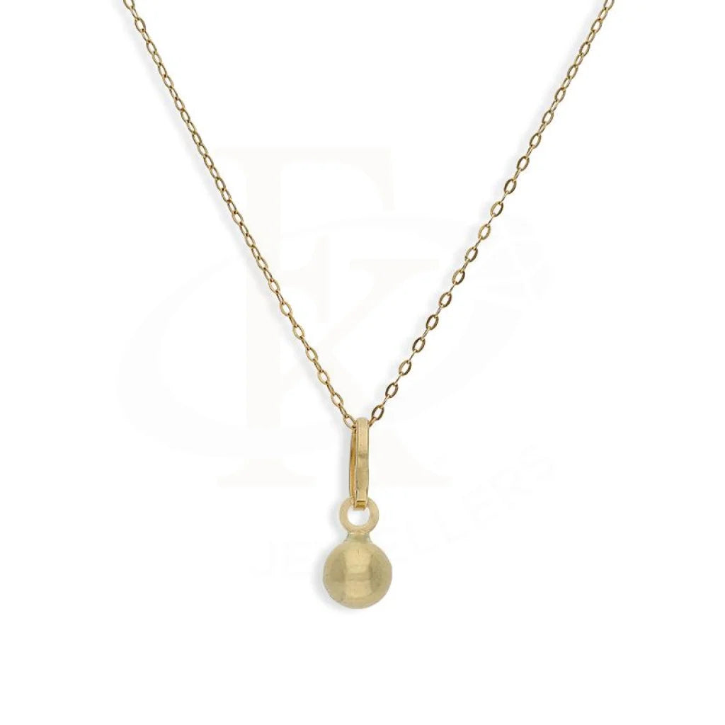 Elegant Heart Pendant Necklace For Special Events-Gold Necklace (Chain with Ball Shaped Pendant) 18KT - FKJNKL18K2258