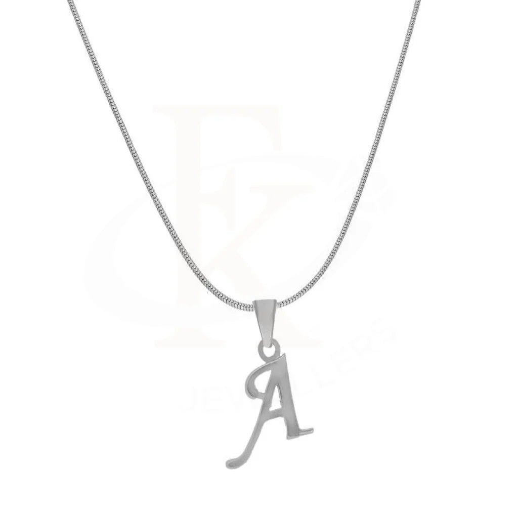 Handcrafted Crystal Necklace For Weddings-Sterling Silver 925 Necklace (Chain with Alphabet Pendant) - FKJNKLSL2050