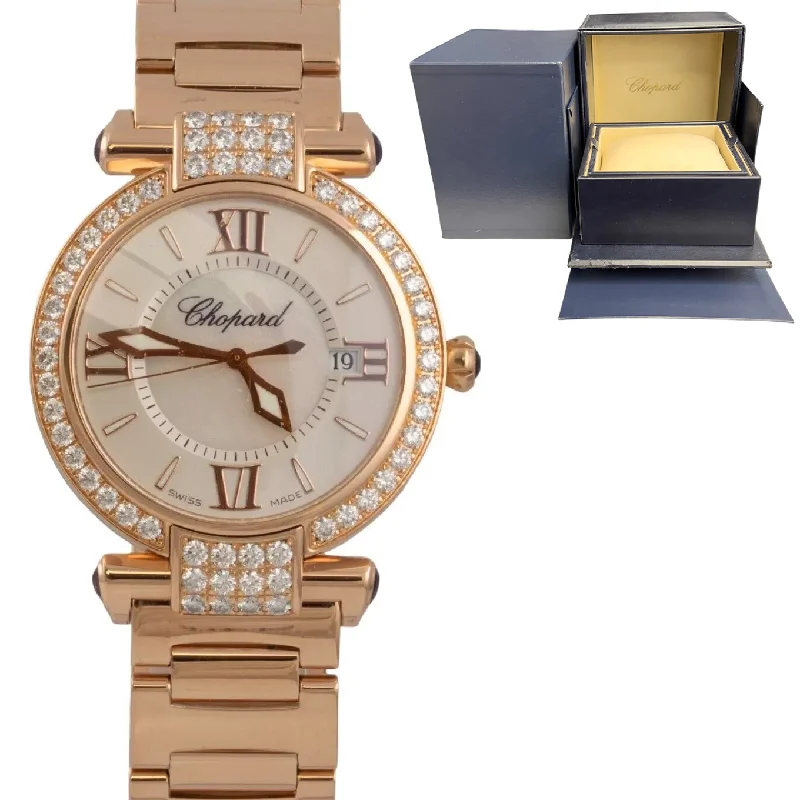 Colorful Watches For Fashionable Women-Chopard Imperiale 4221 18k 750 Rose Gold Diamond MOP Roman Dial 36mm Watch