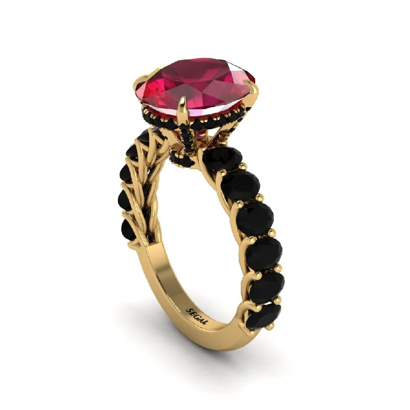 Elegant Wedding Bands For Timeless Style-4ct Oval Cut Ruby Engagement Ring - Xena No. 40