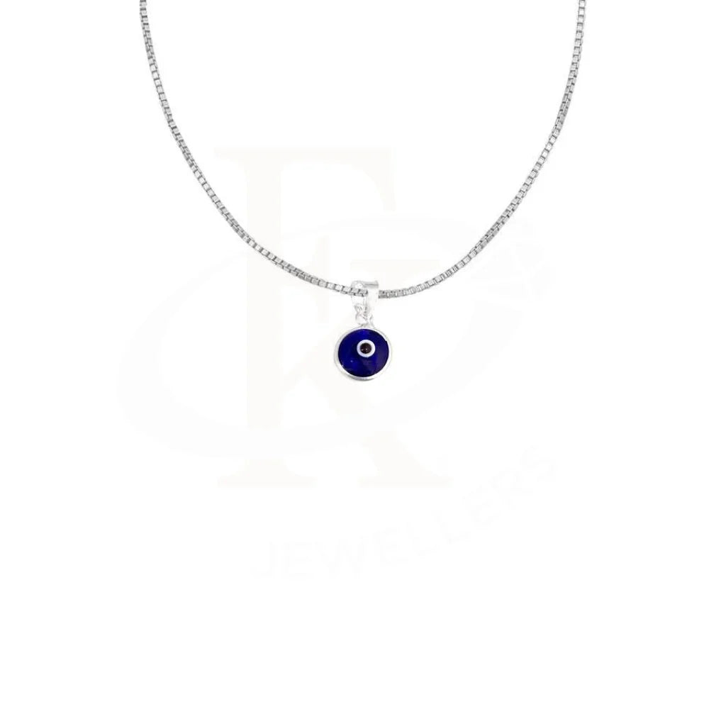 Simple Nameplate Necklace For Personalized Wear-Sterling Silver 925 Necklace (Chain with Evil Eye Pendant) - FKJNKL1779