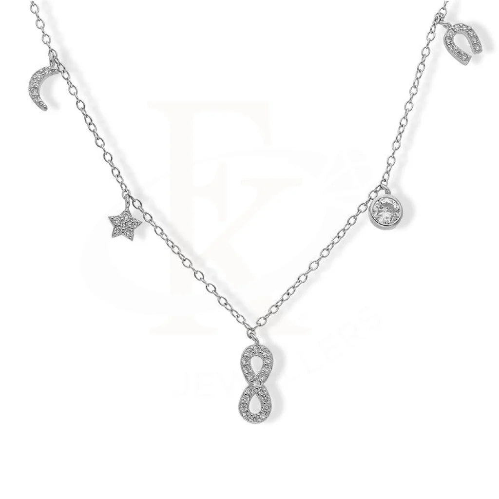 Simple Bar Pendant Necklace For Casual Look-Sterling Silver 925 Infinity Charm Necklace - FKJNKLSL2220