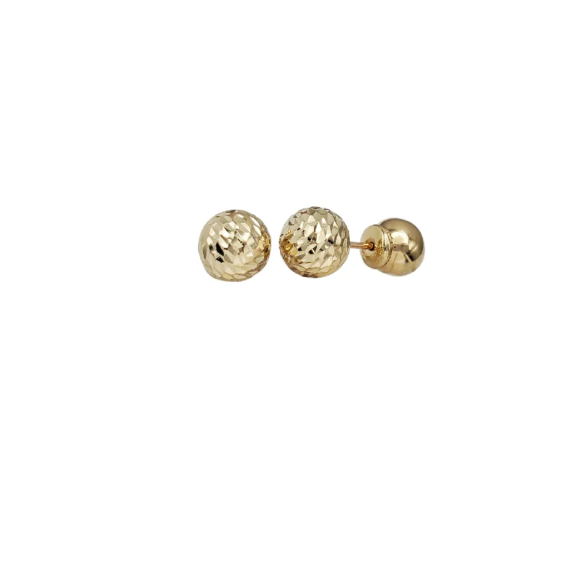 Custom Beaded Earrings For Weddings-Disco Dumbell Stud Earring (14K)