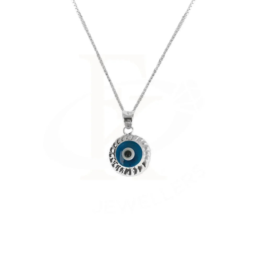 Trendy Silver Pendant Necklace For Day Wear-Sterling Silver 925 Necklace (Chain with Evil Eye Pendant) - FKJNKL1695