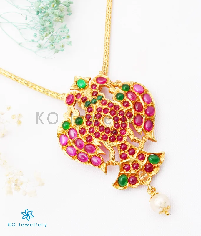 Unique Gold Pendant Necklace For Special Gifts-The Ajeya Gandaberunda Silver Necklace