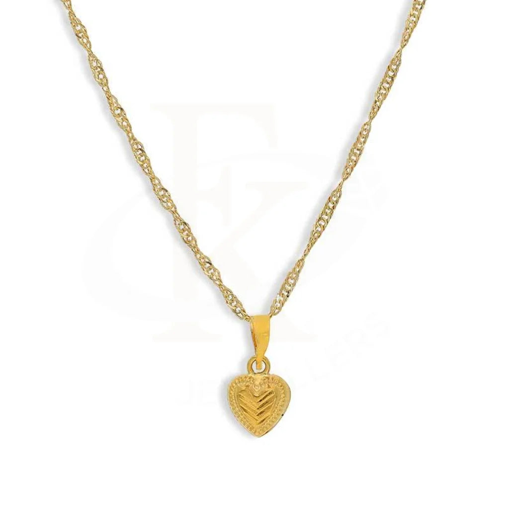 Classic Heart Pendant Necklace For Bridal Look-Gold Necklace (Chain With Heart Pendant) 18KT - FKJNKL18K3118