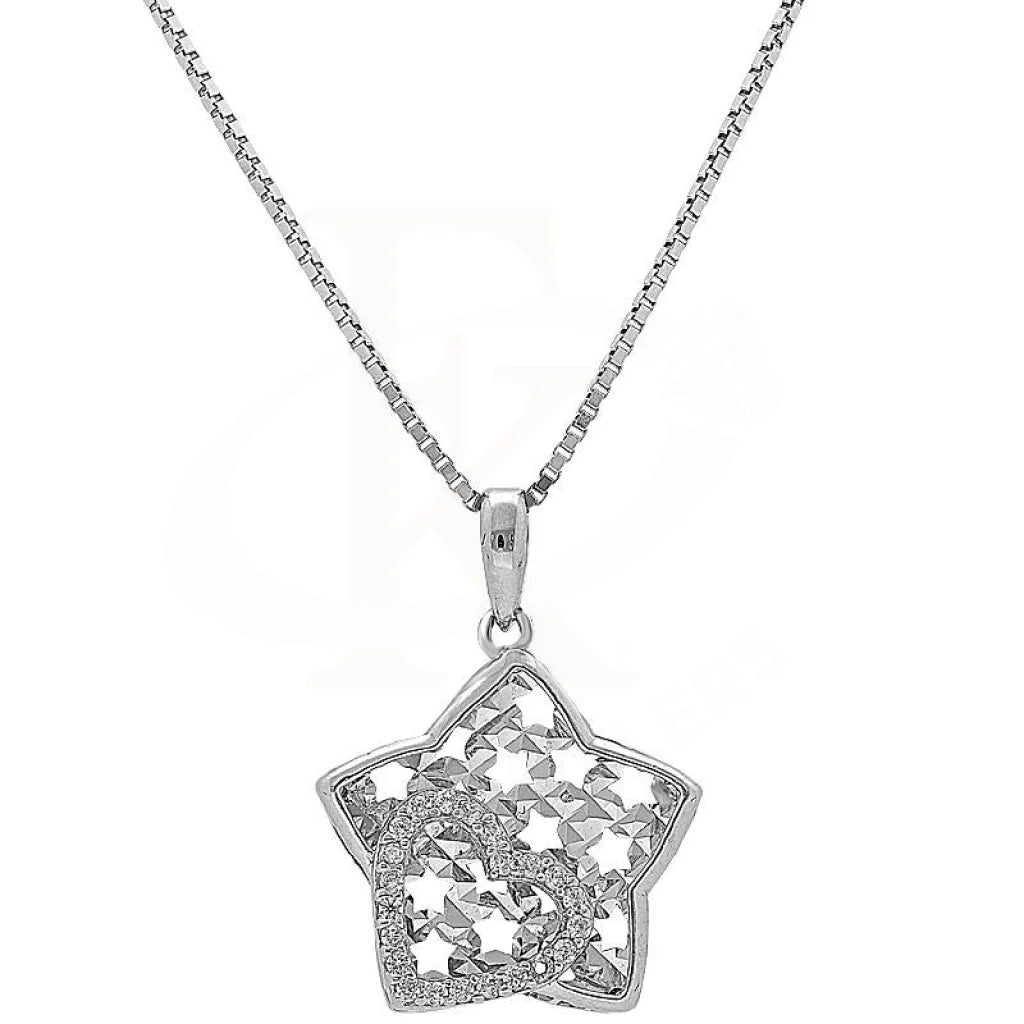 Elegant Heart Pendant Necklace For Special Events-Sterling Silver 925 Star with Heart Necklace - FKJNKL1974