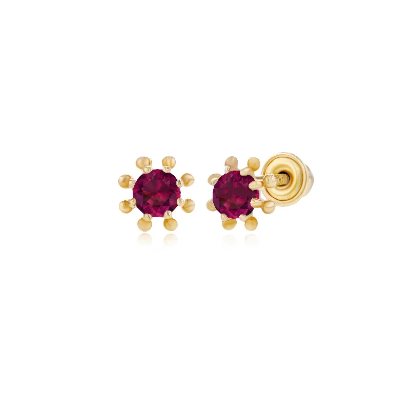 Stylish Stud Earrings For Casual Look-Wheel Stud Earrings (14K)