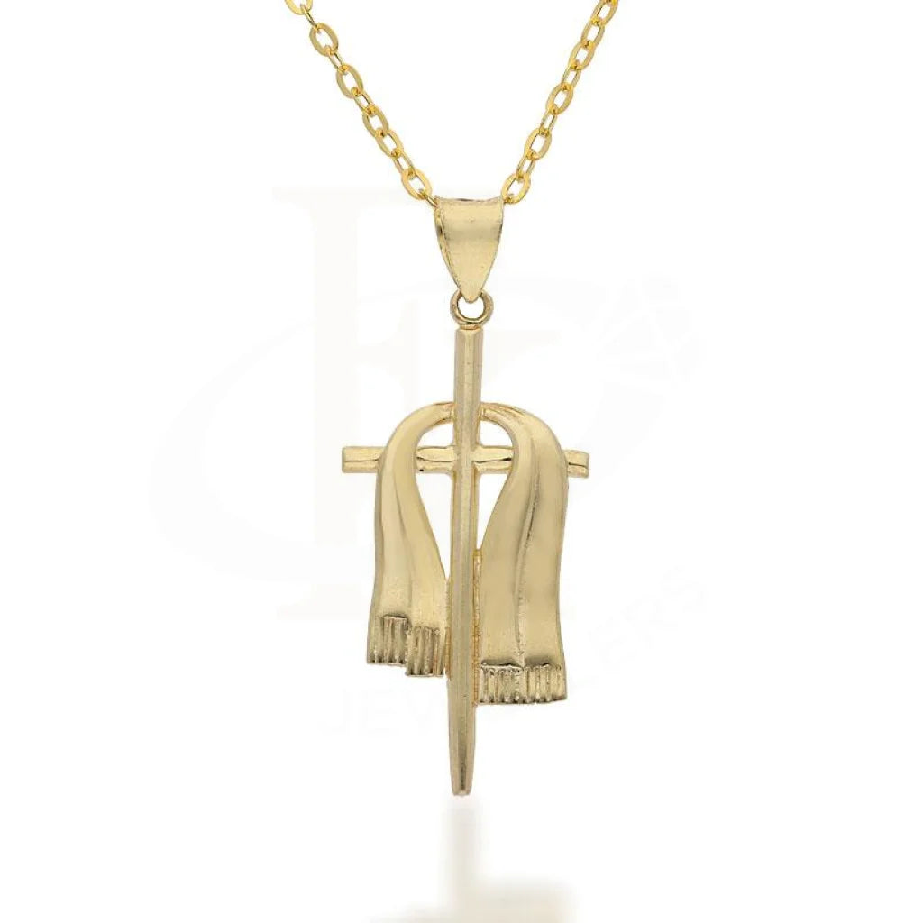 Custom Gemstone Pendant Necklace For Fashion-Gold Necklace (Chain with Cross Pendant) 18KT - FKJNKL1223